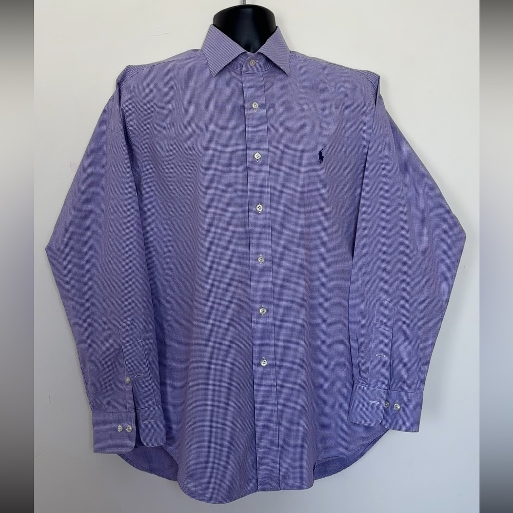 Polo Ralph Lauren Men’s Button Down Shirt Small Check Plaid White Size 17